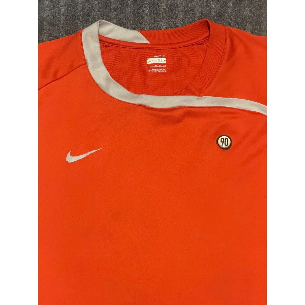 Nike Total 90 T90 Soccer Training Jersey Mens XL Orange Vintage Nike-FIT Shirt